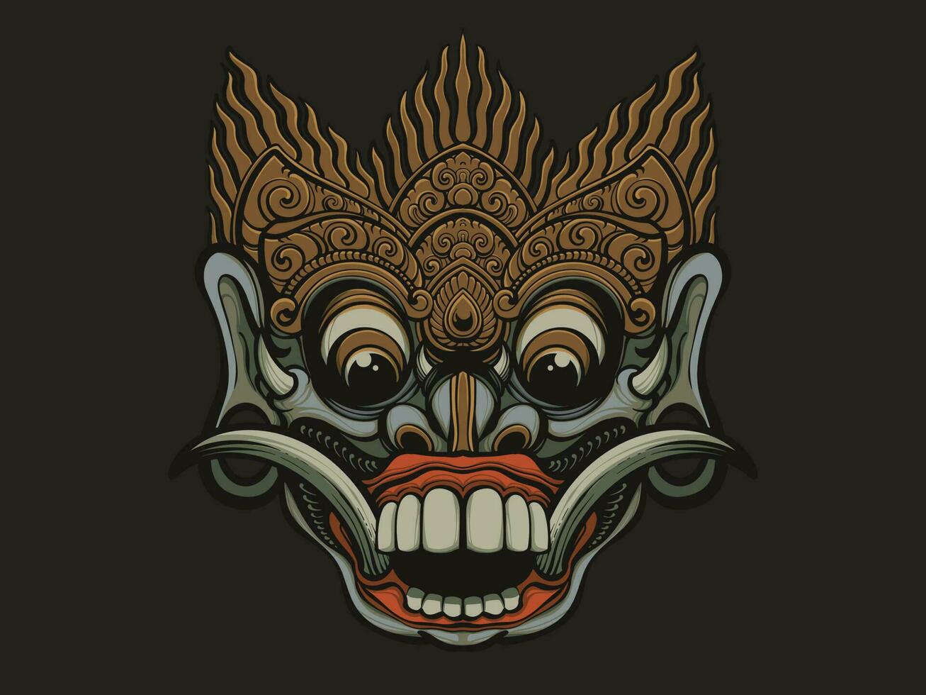 Traditional Balinese Mask and culture vector
