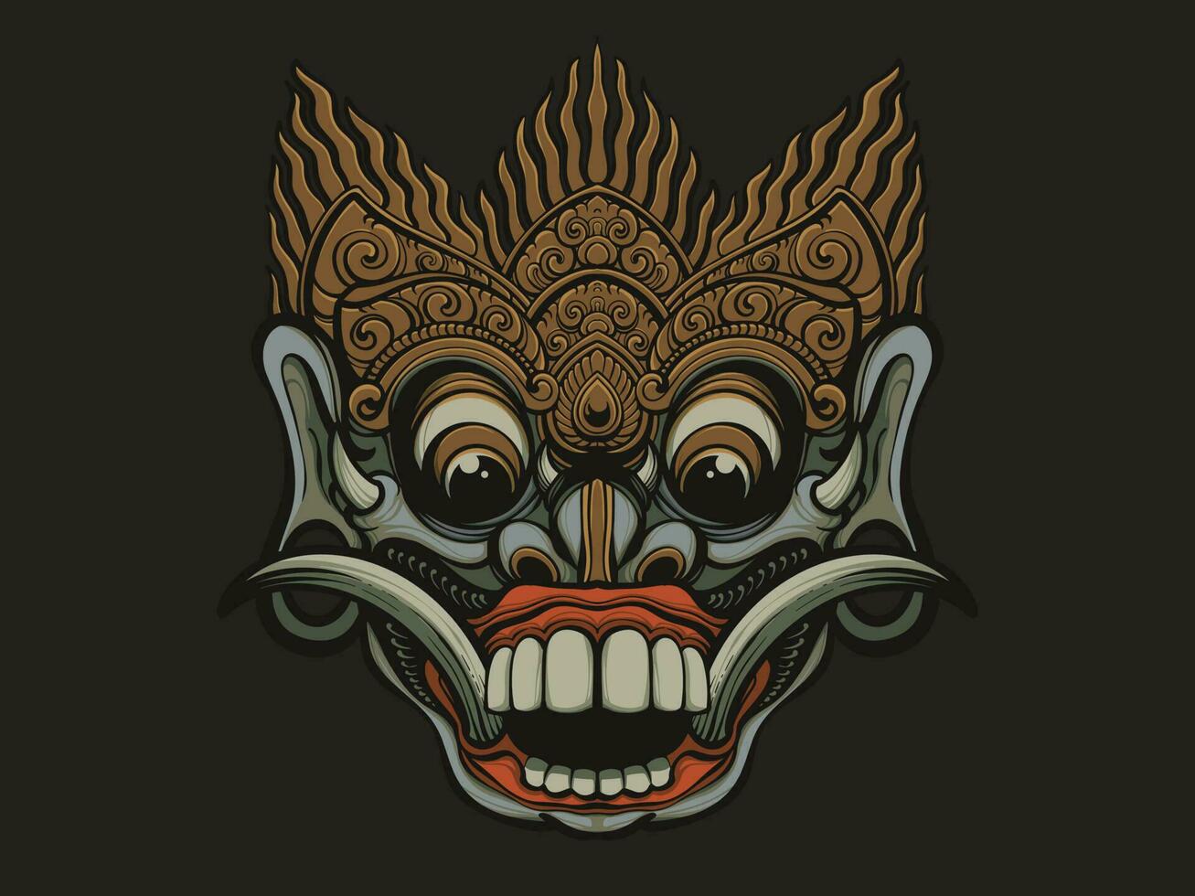 Traditional Balinese Mask and culture vector