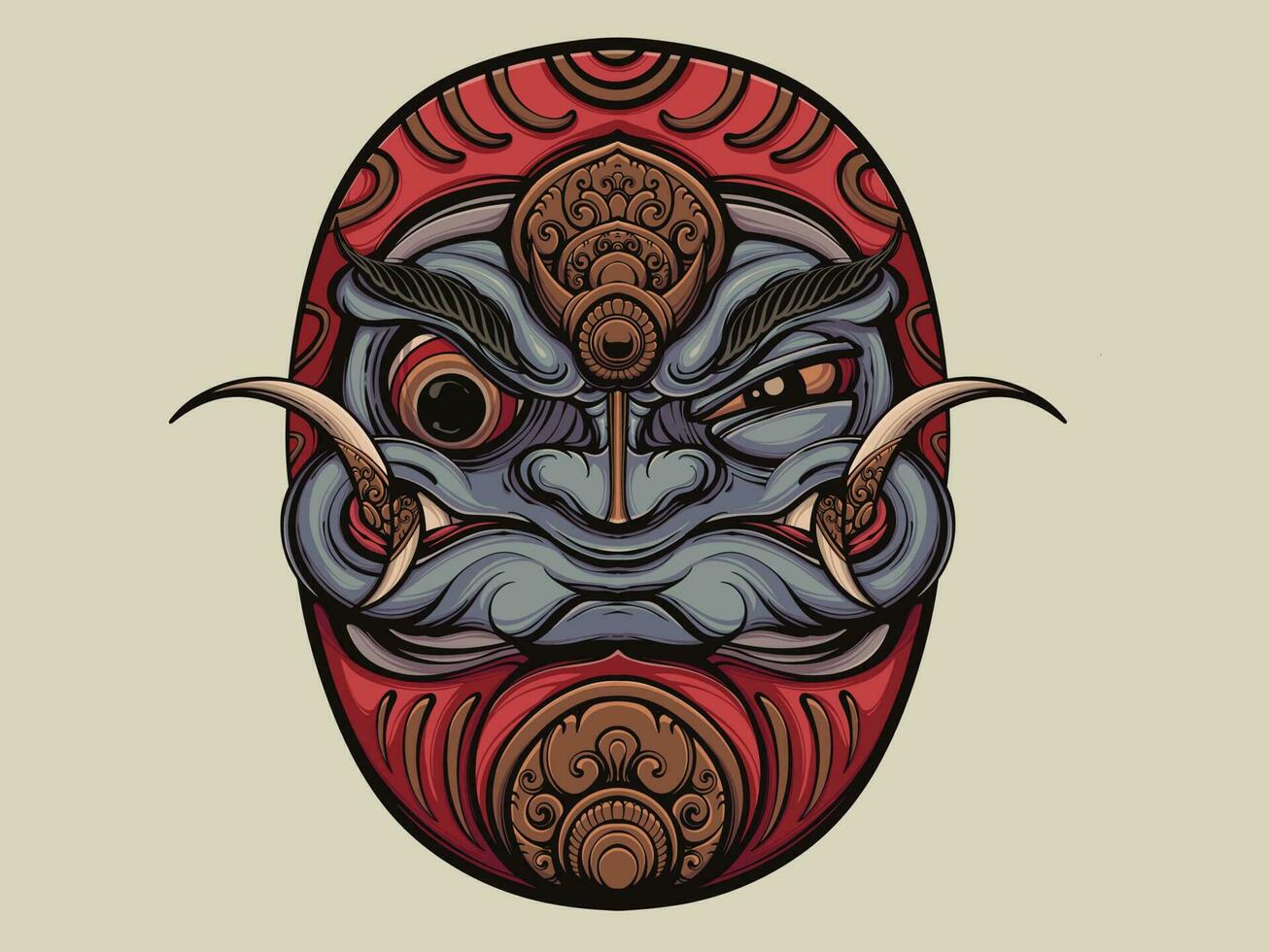 Japanese daruma dolls vector