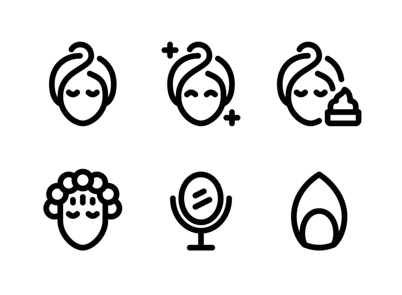 Simple Set of Cosmetic Vector Line Icons