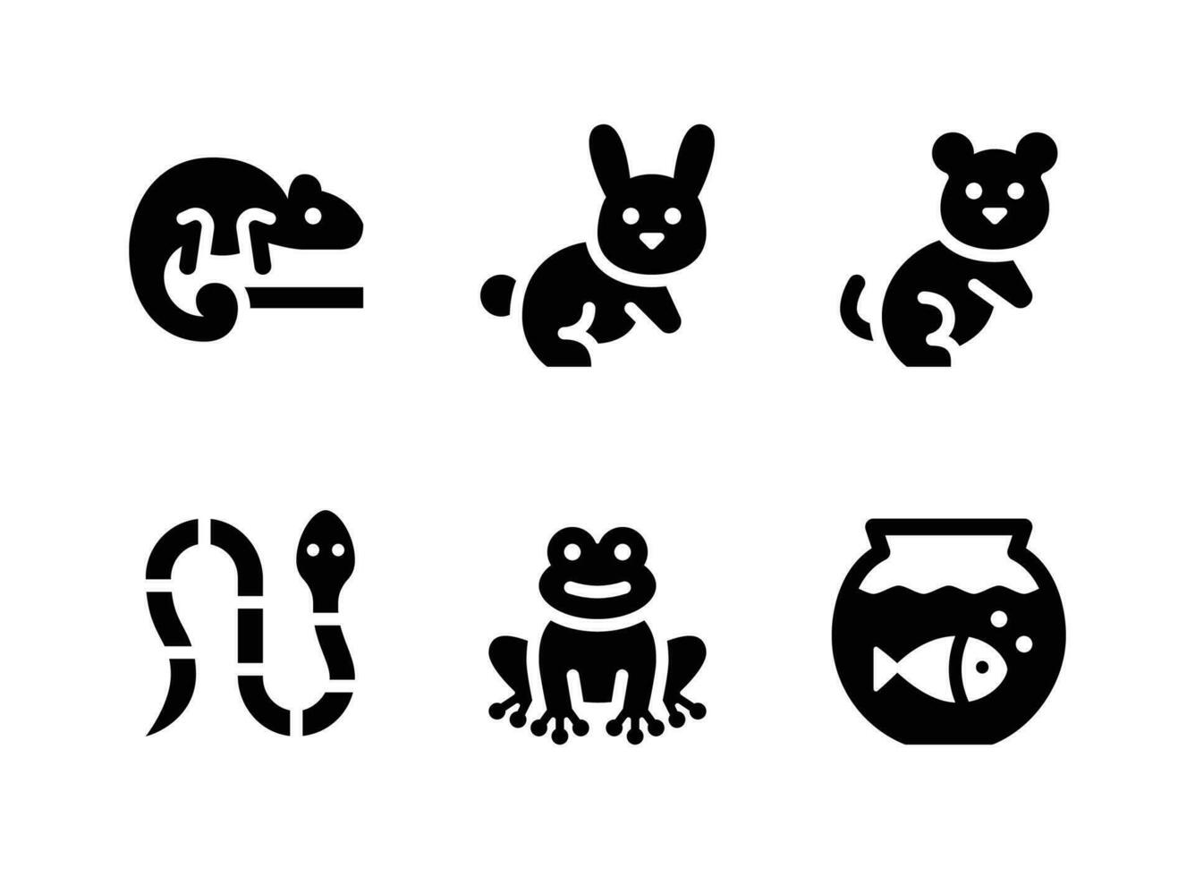 Simple Set of Pets Shop Vector Solid Icons