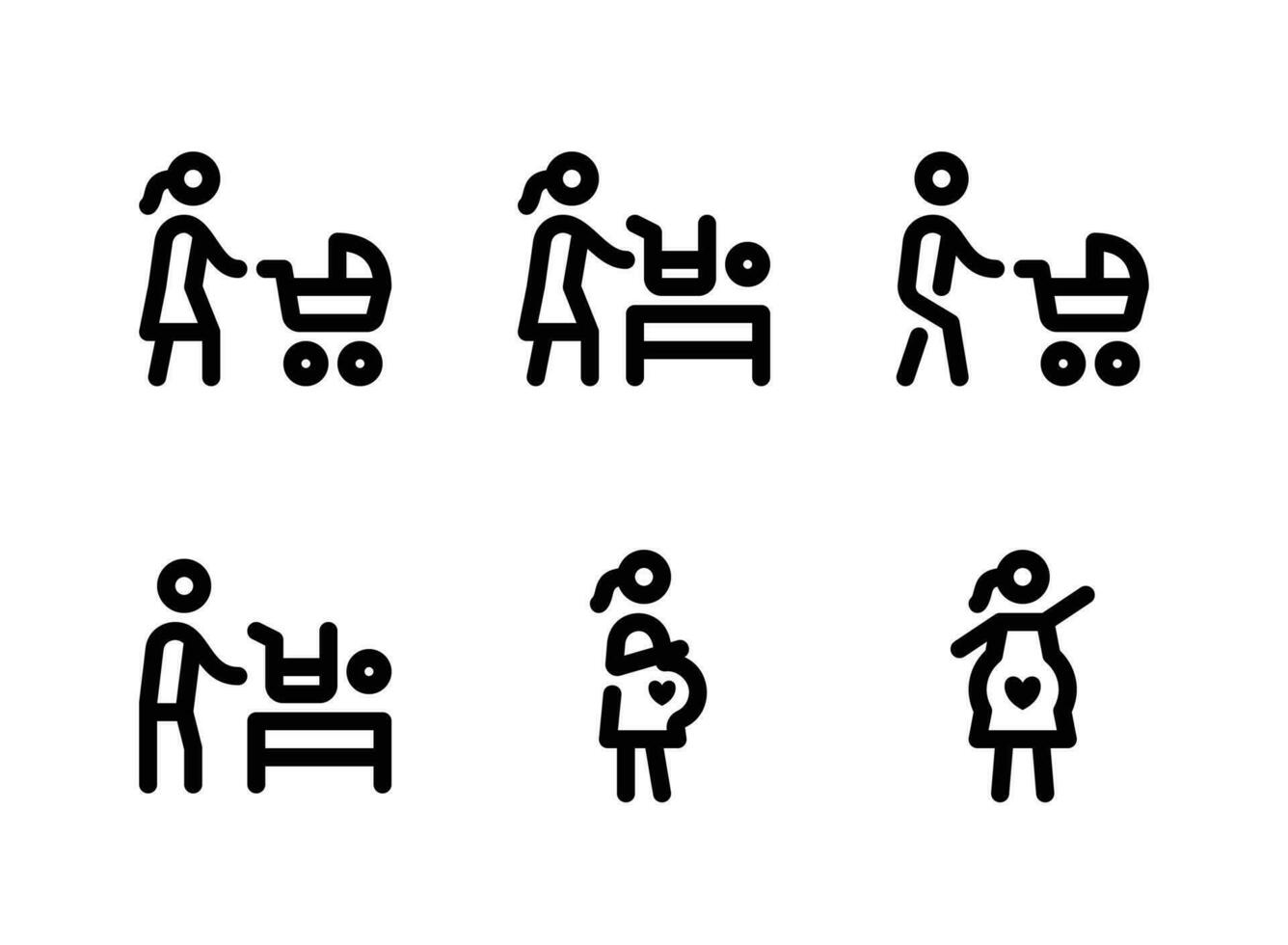Simple Set of Baby Maternity Vector Line Icons