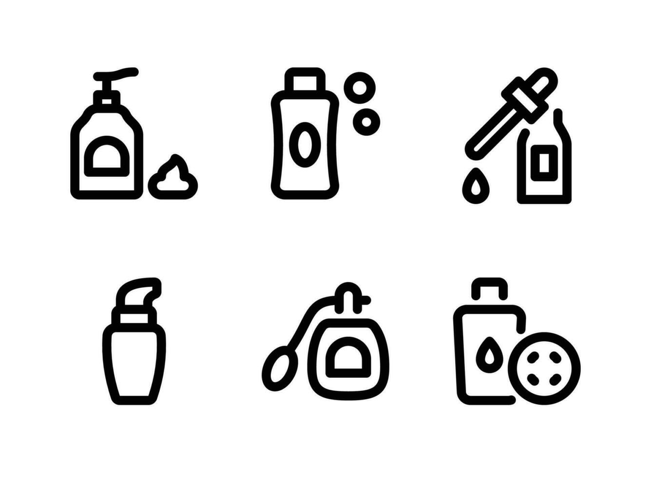 Simple Set of Cosmetic Vector Line Icons