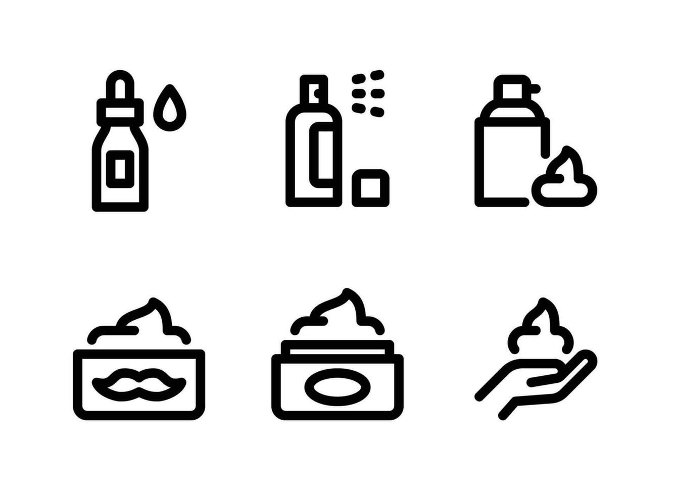 Simple Set of Barbershop Vector Line Icons