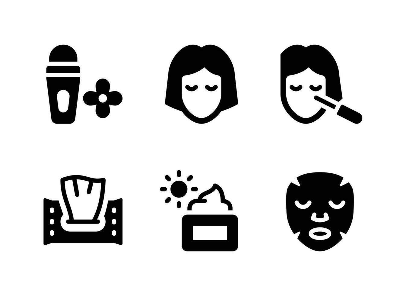 Simple Set of Cosmetic Vector Solid Icons