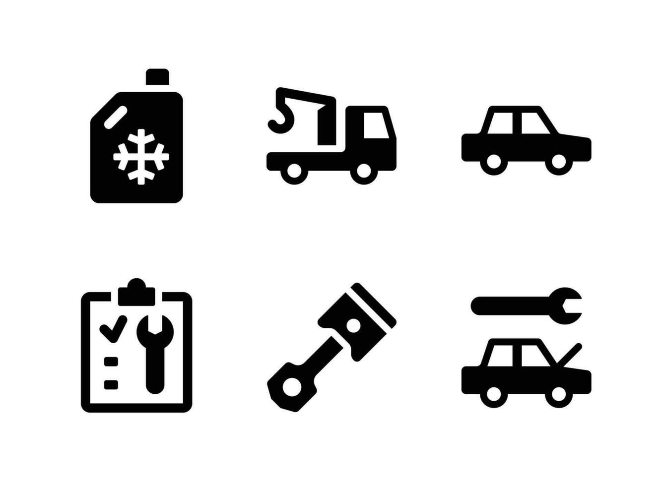 Simple Set of Car Service Vector Solid Icons