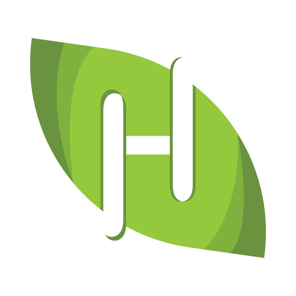 Letter h combined with leaf shape vector