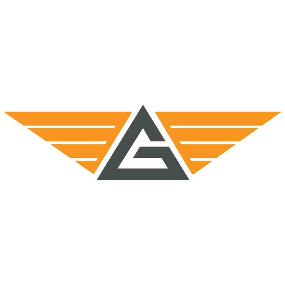 Letter g forming triangle shape vector