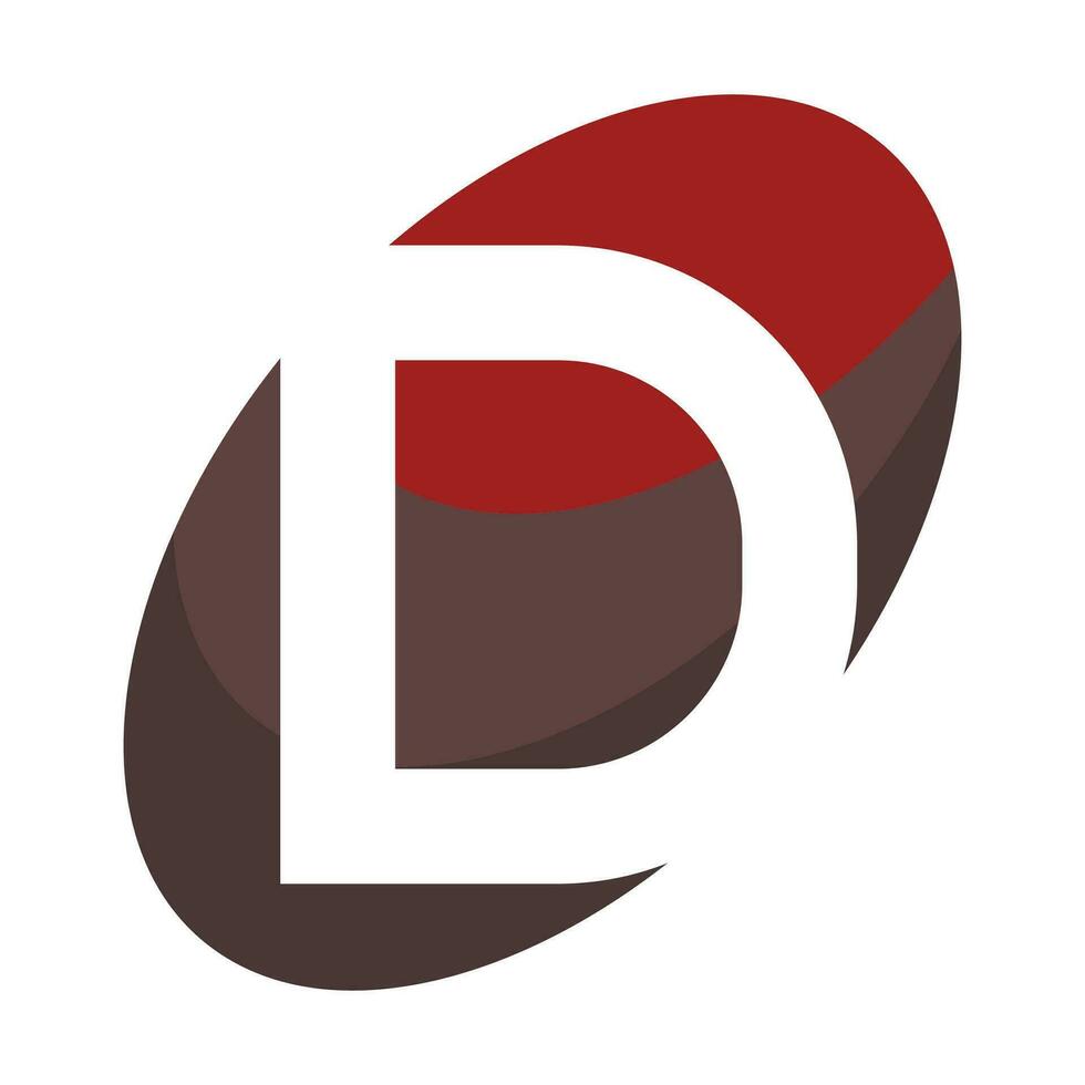 Letter d inside oval shape vector