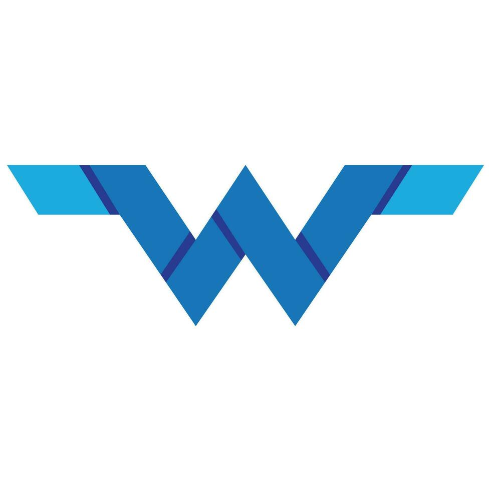 Letter w forming mountain shape vector