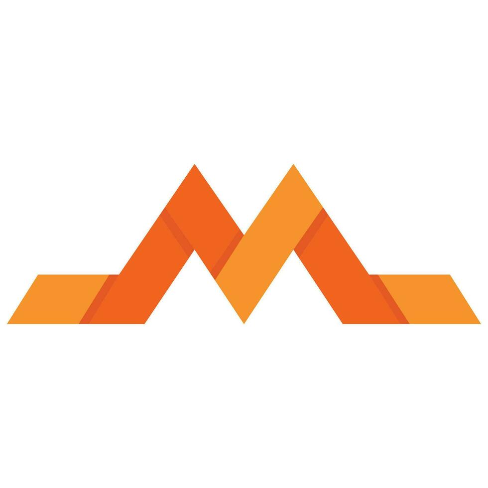 Letter m forming mountain shape vector