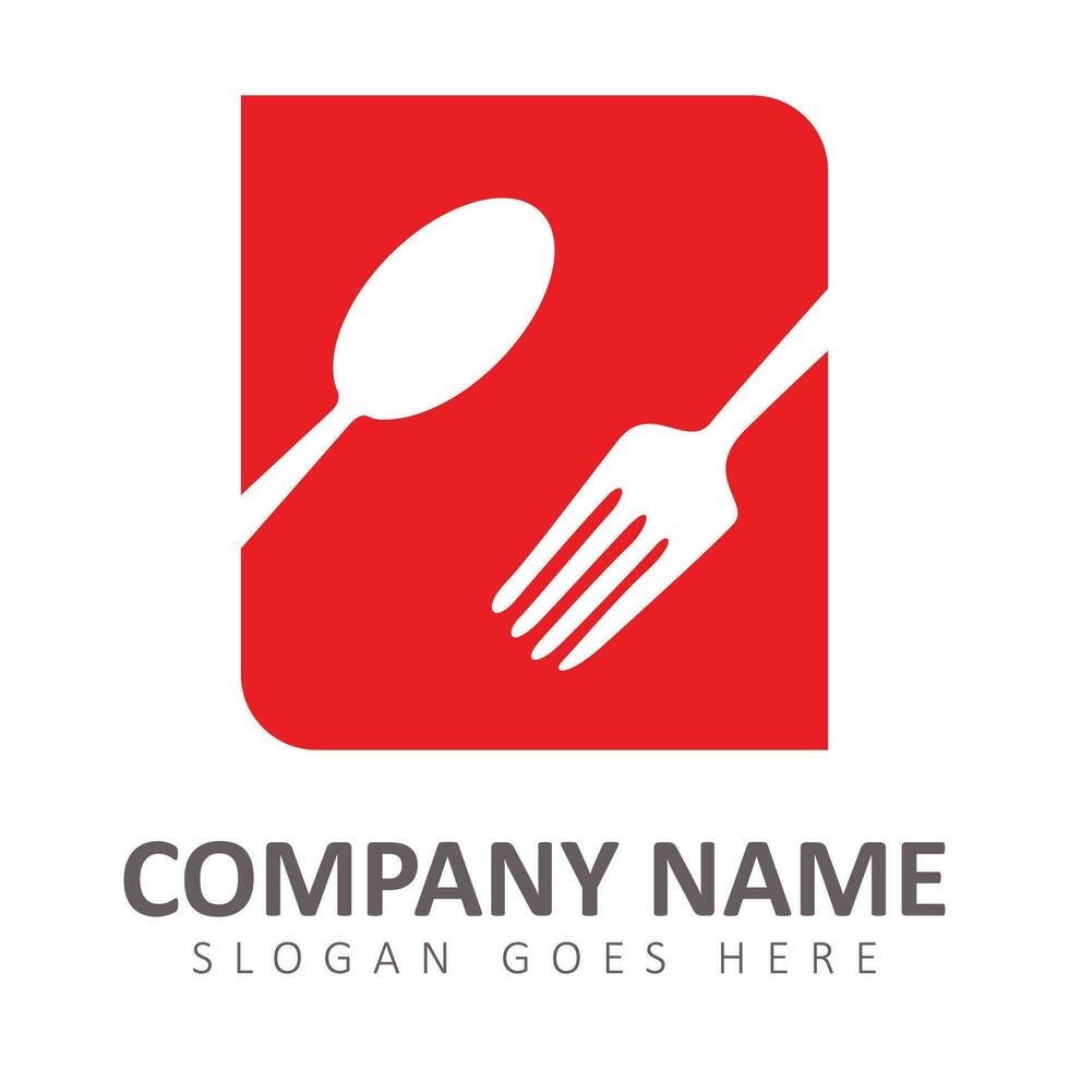 Spoon and fork logo design vector
