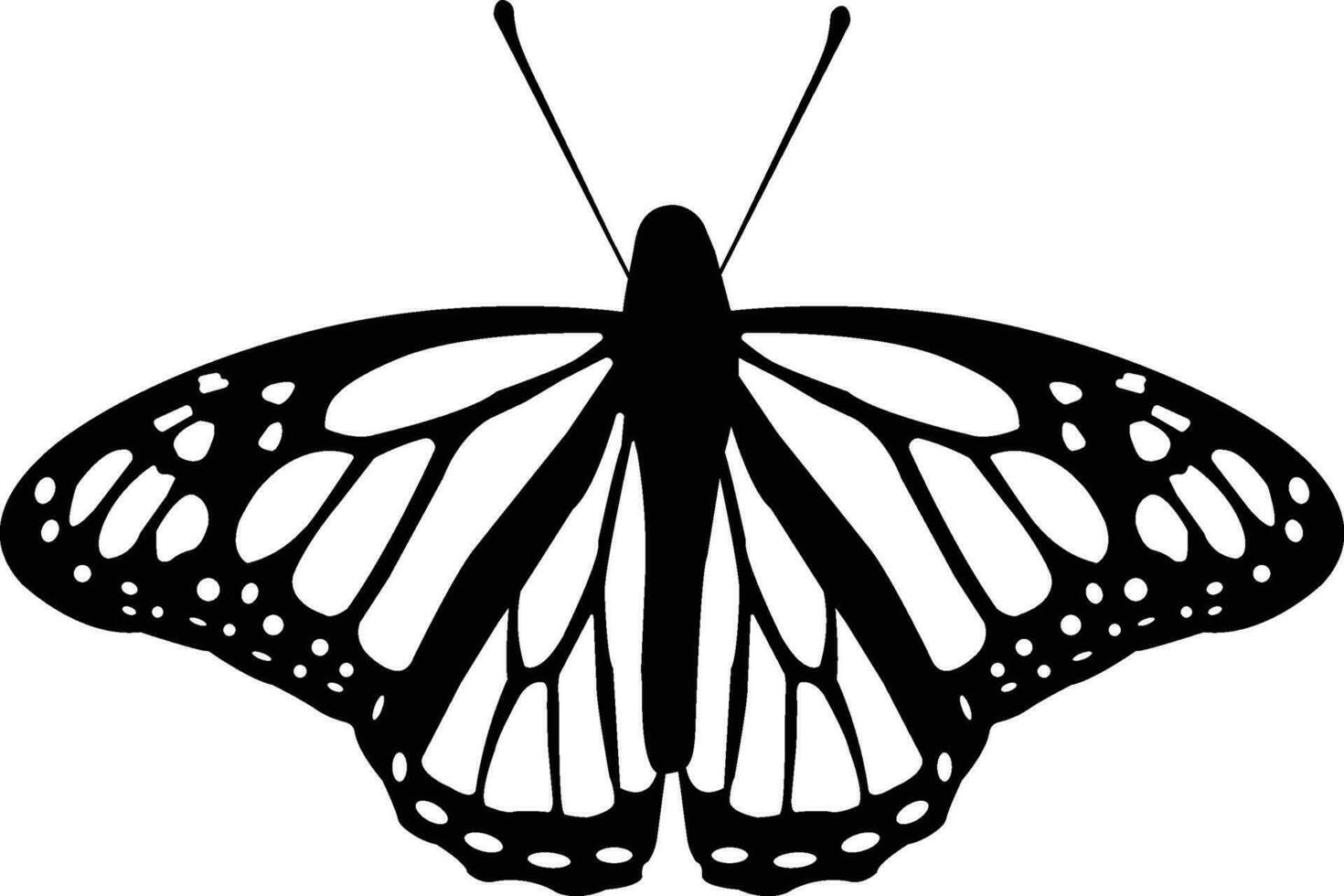 negro mariposa diseño mano dibujado. vector