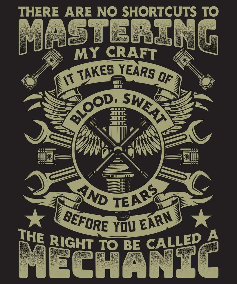Mechanic T-Shirt Design for Mechanics vector