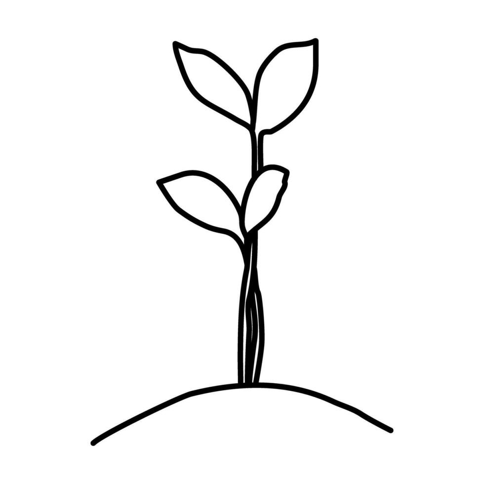 nuevo planta árbol botánico ambiente línea Arte vector ilustración