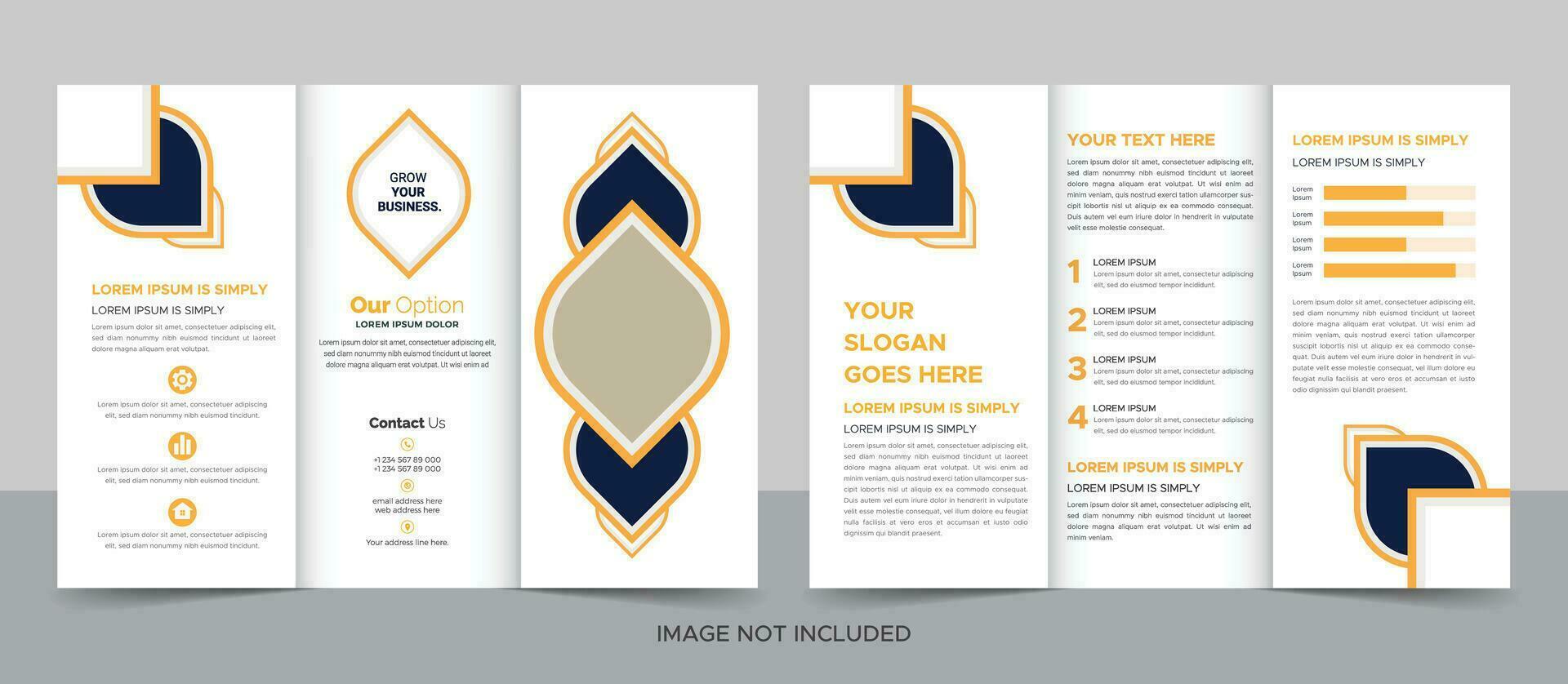 Trifold Brochure Design Template for Your Company, Corporate, Business, Advertising, Marketing, Agency, and Internet Business. vector