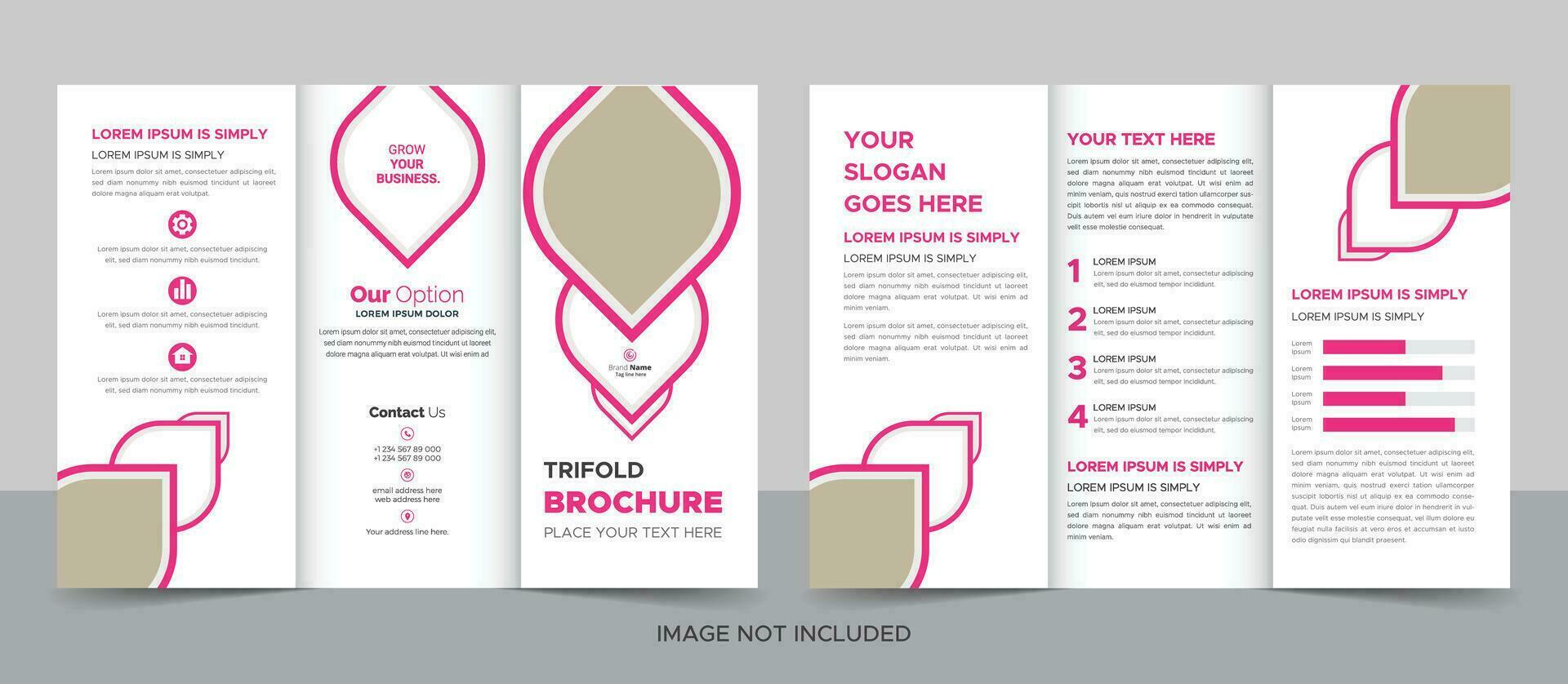 Trifold Brochure Design Template for Your Company, Corporate, Business, Advertising, Marketing, Agency, and Internet Business. vector