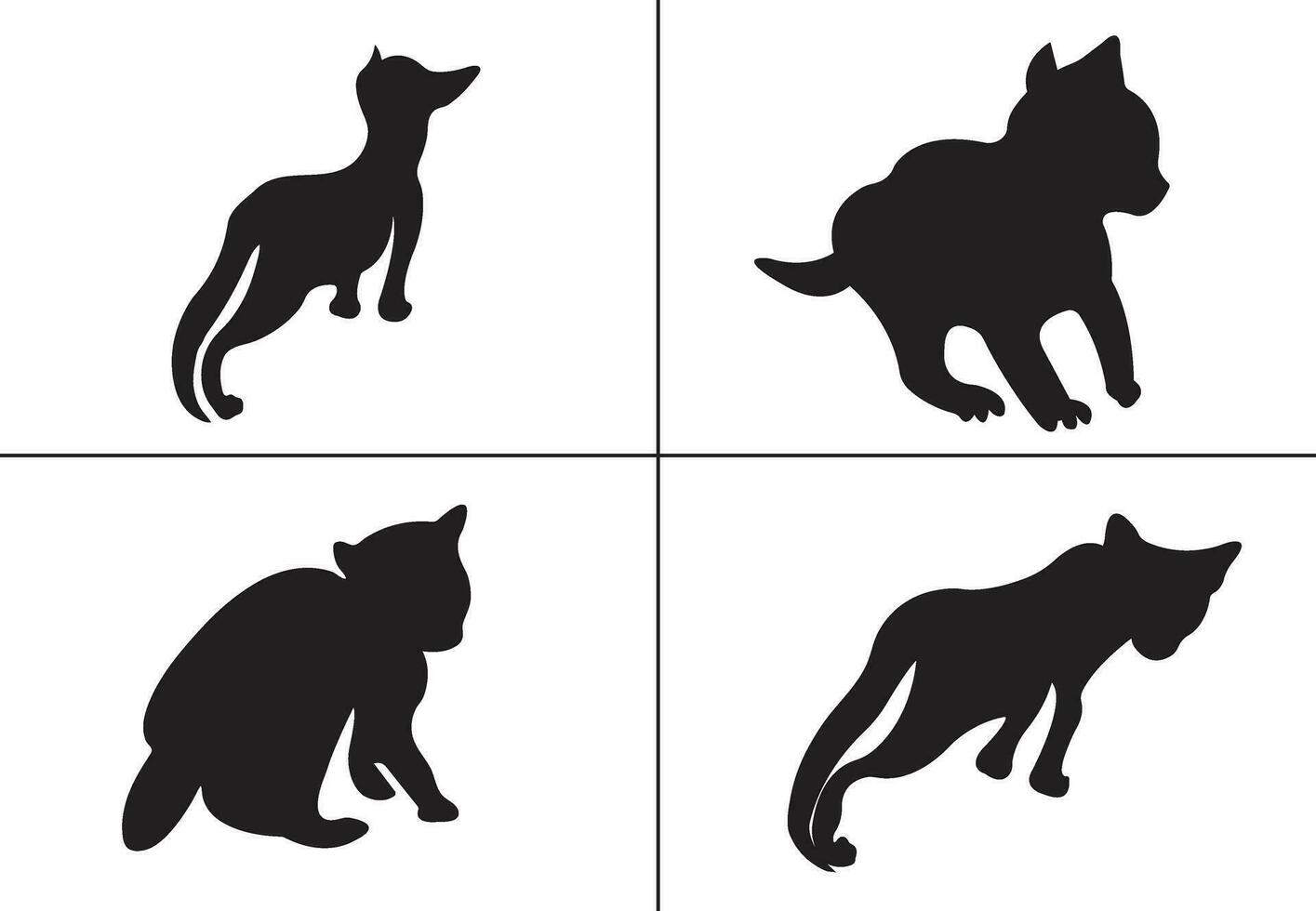 gatos negros icono diseño vector