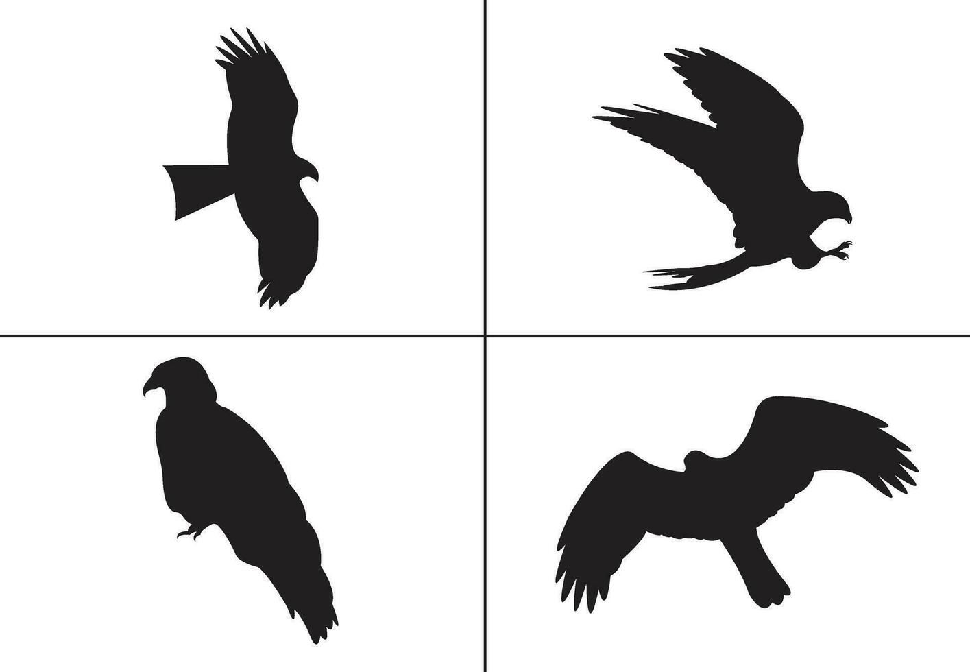 FLAT DESIGN BIRD SILHOUETTE SET vector