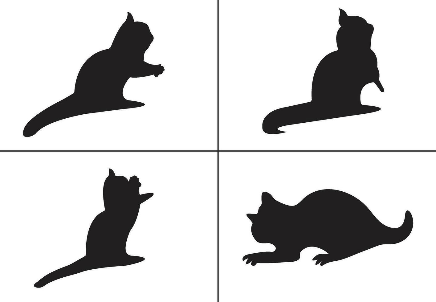 gatos negros icono diseño vector