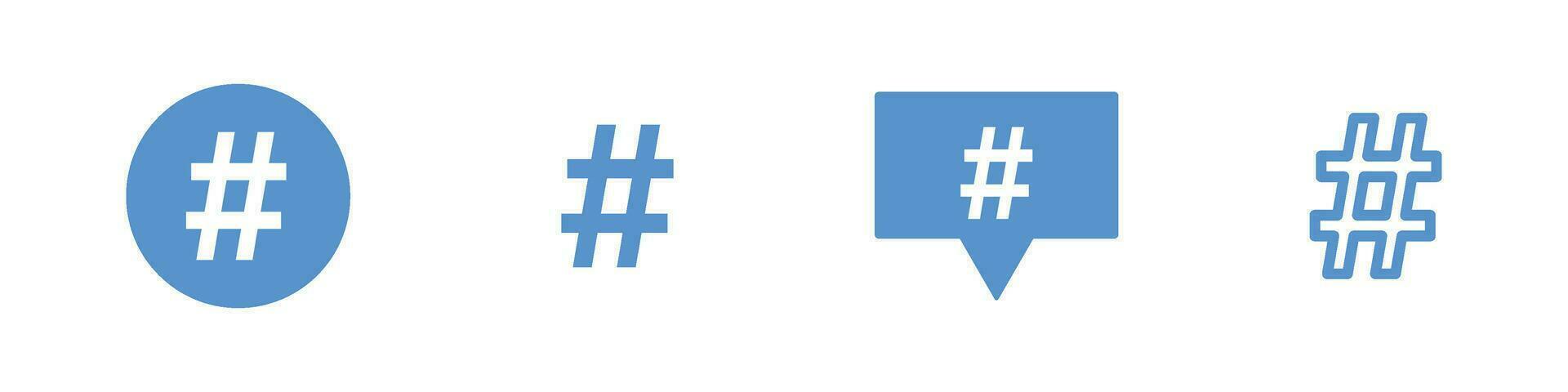 Hashtag flat design icon vector.  Vector illustration for graphic design, Web, UI, and app.