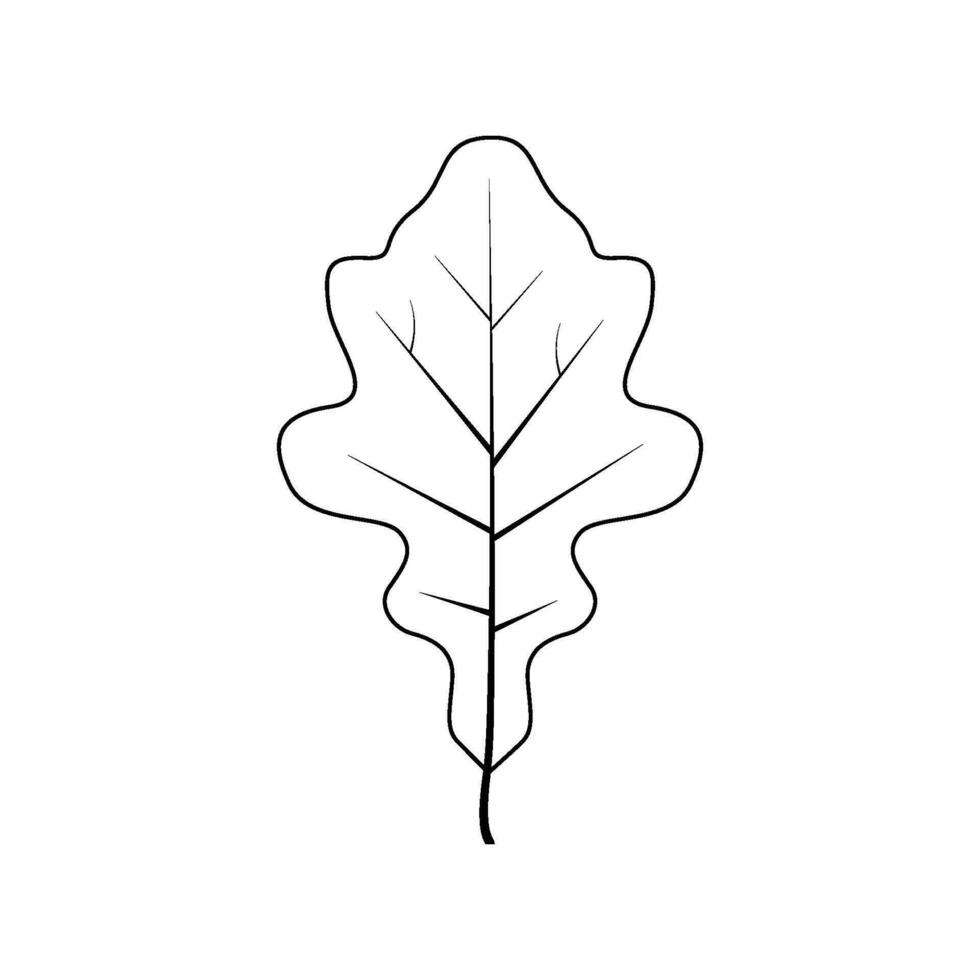contorno árbol hoja vector ilustración aislado en blanco antecedentes