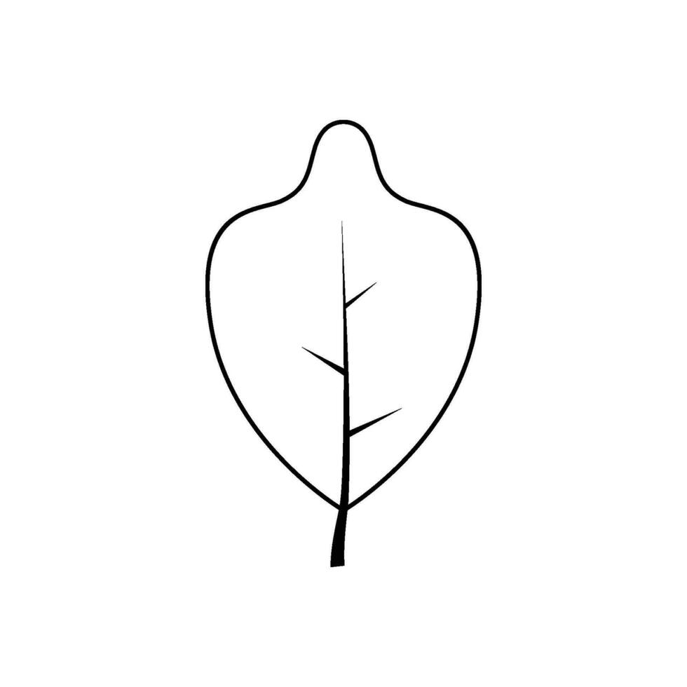 Outline tree leaf vector illustration isolated on white background
