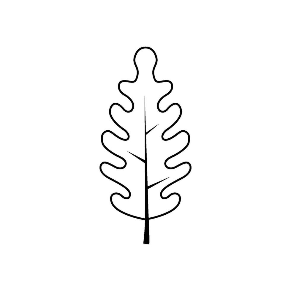 Outline tree leaf vector illustration isolated on white background