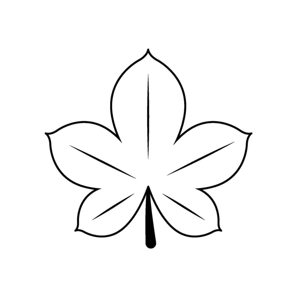 Outline tree leaf vector illustration isolated on white background