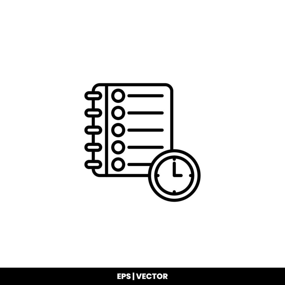 Vector icon clipboard. Task line icon symbol vector illustration