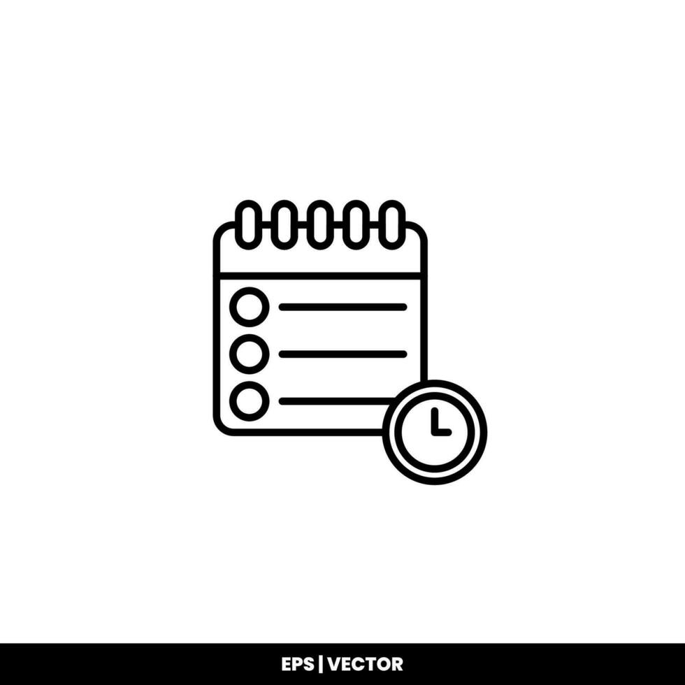 Vector icon clipboard. Task line icon symbol vector illustration