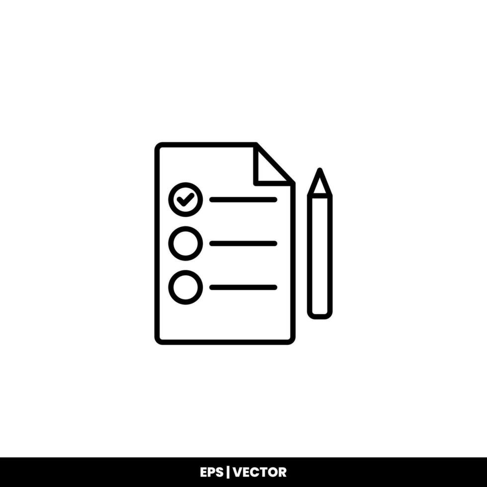 Vector icon clipboard. Task line icon symbol vector illustration