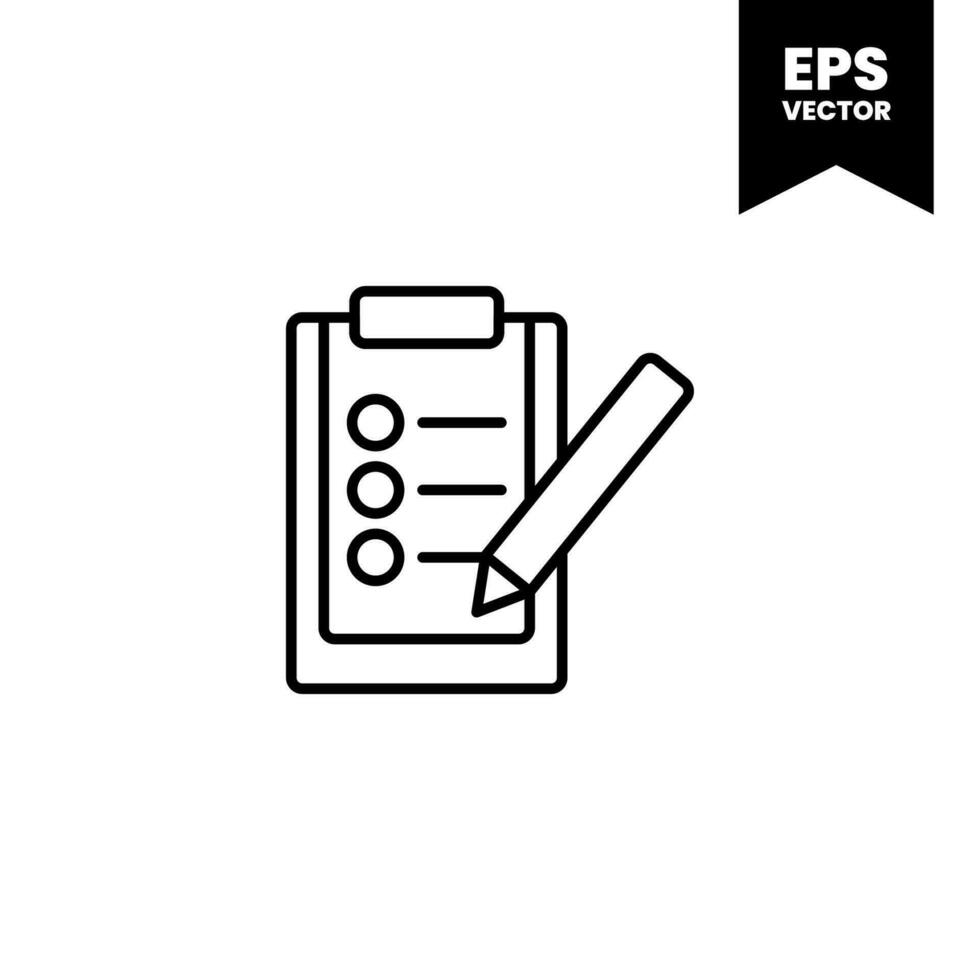 Vector icon clipboard. Task line icon symbol vector illustration