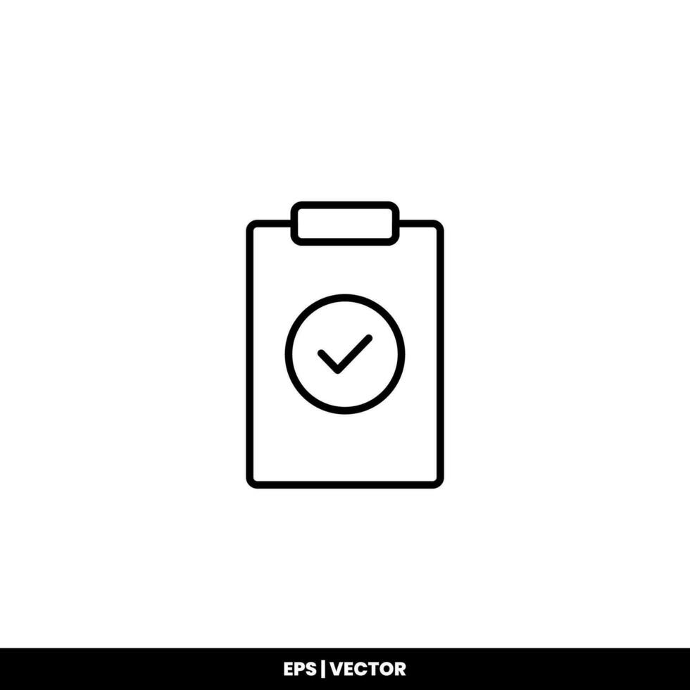 Vector icon clipboard. Task line icon symbol vector illustration