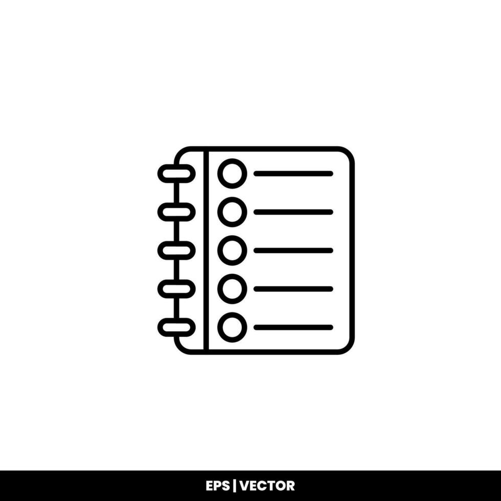 Vector icon clipboard. Task line icon symbol vector illustration