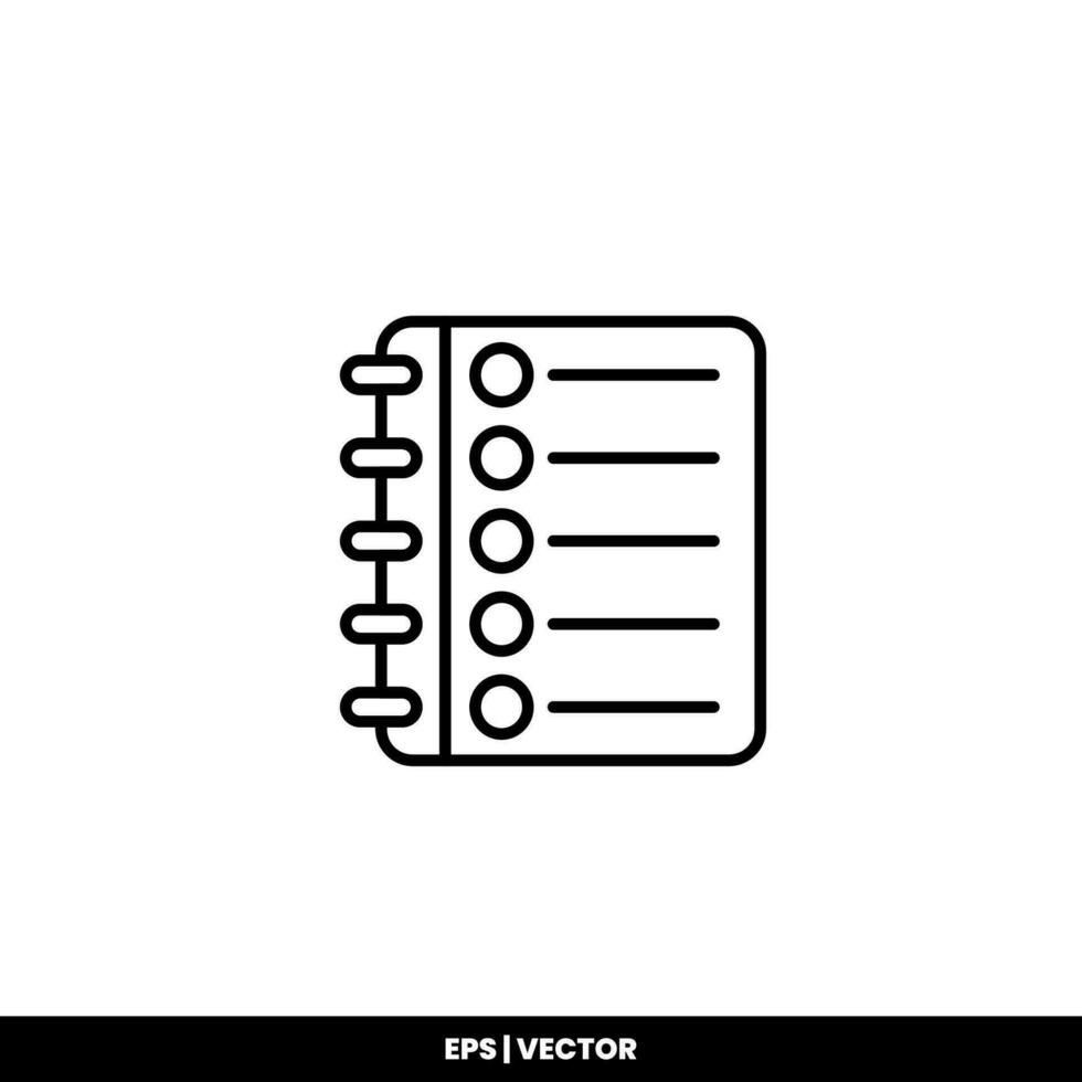 Vector icon clipboard. Task line icon symbol vector illustration