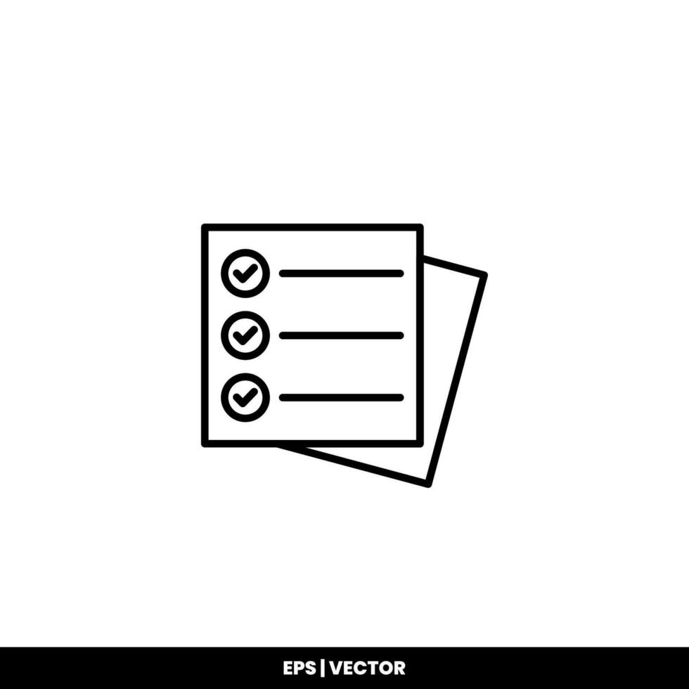 Vector icon clipboard. Task line icon symbol vector illustration