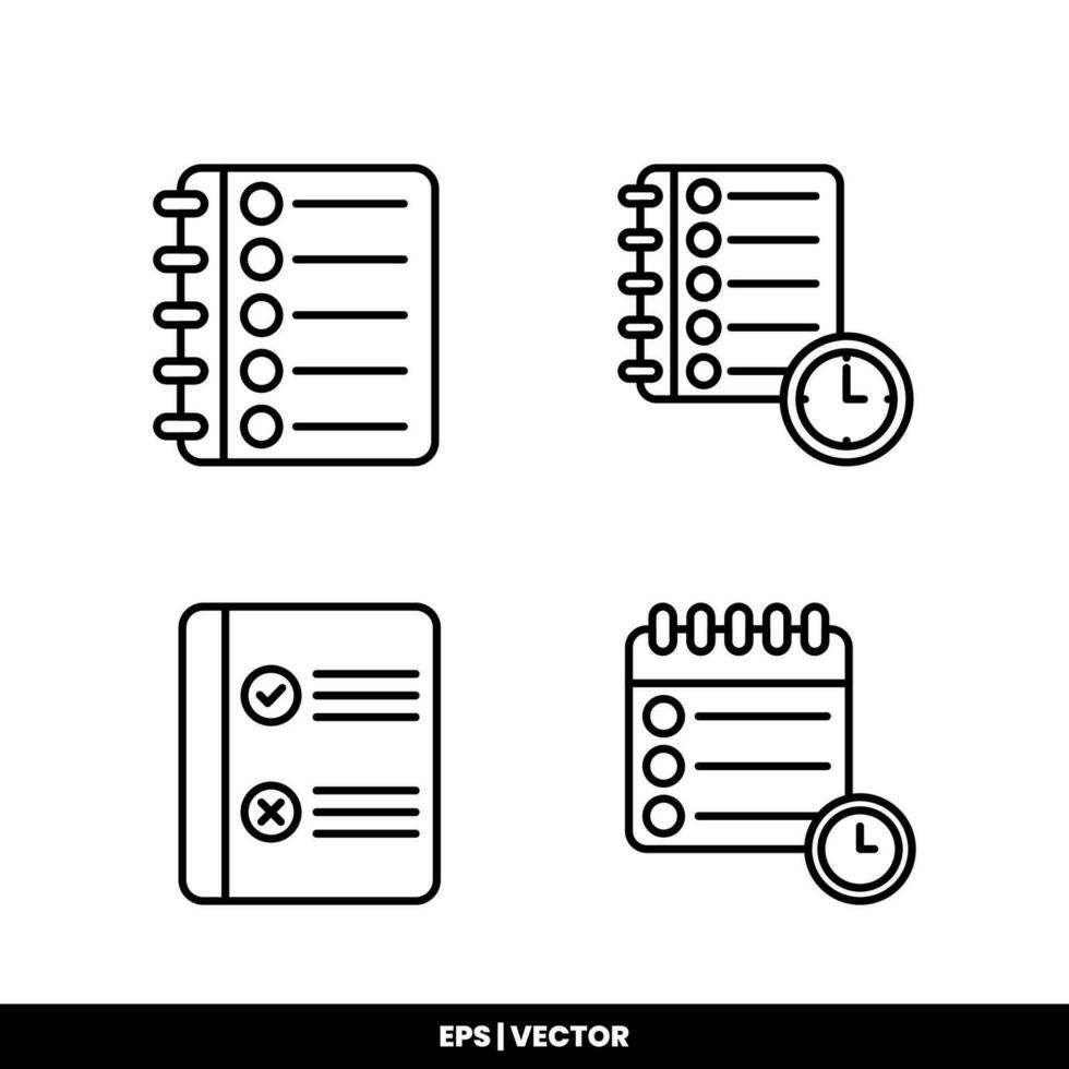 Vector icon clipboard. Task line icon symbol vector illustration