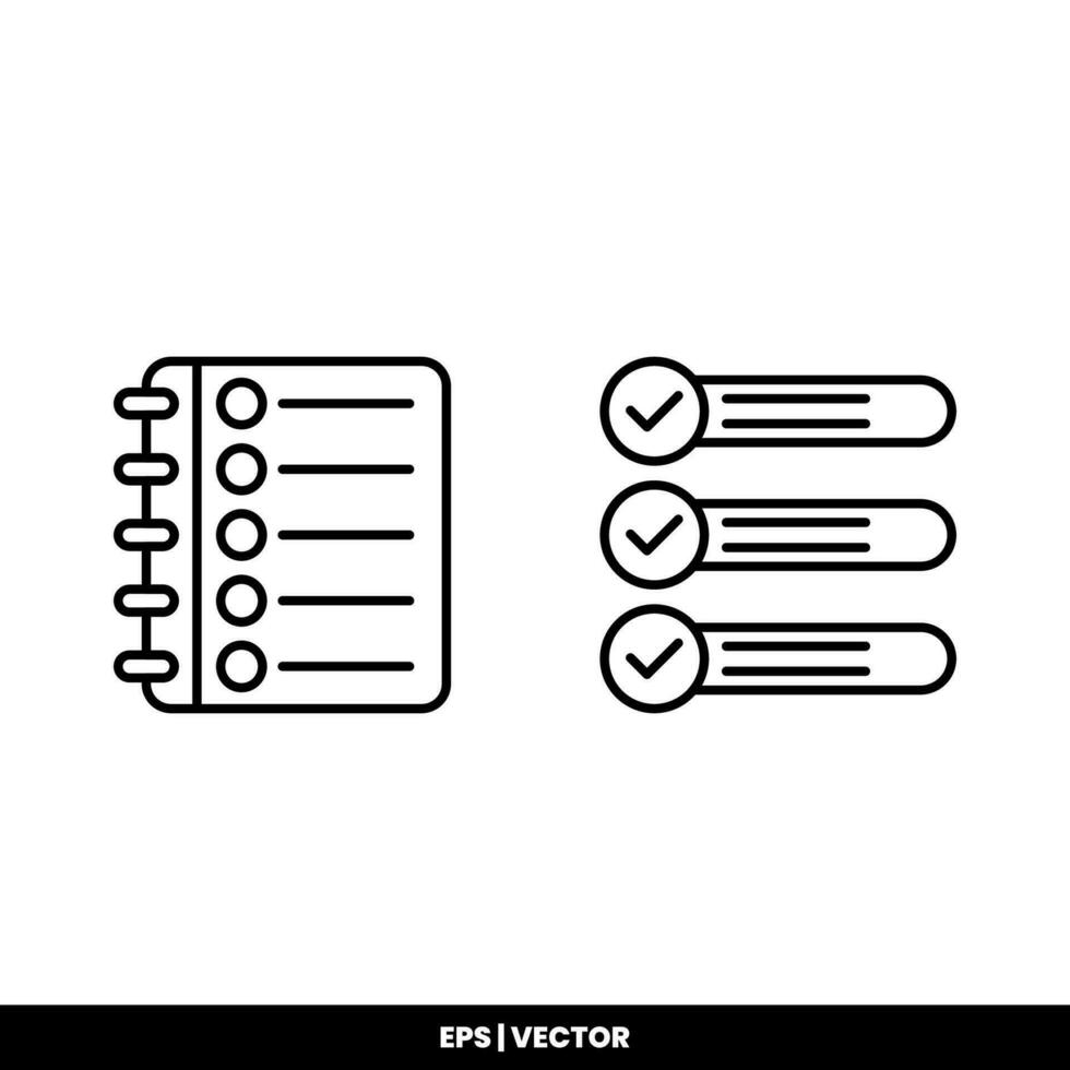 Vector icon clipboard. Task line icon symbol vector illustration