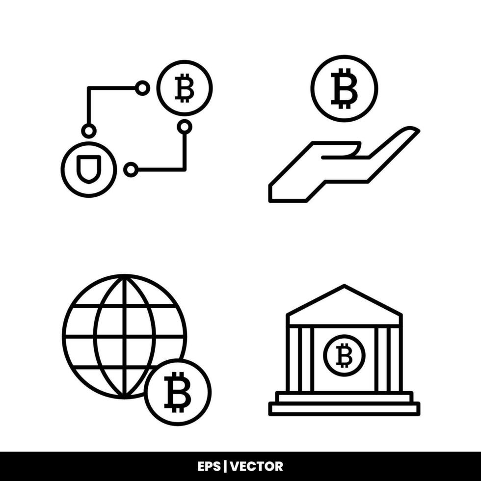 bitcoin icono pago símbolo signo. criptomoneda logotipos sencillo vector. vector