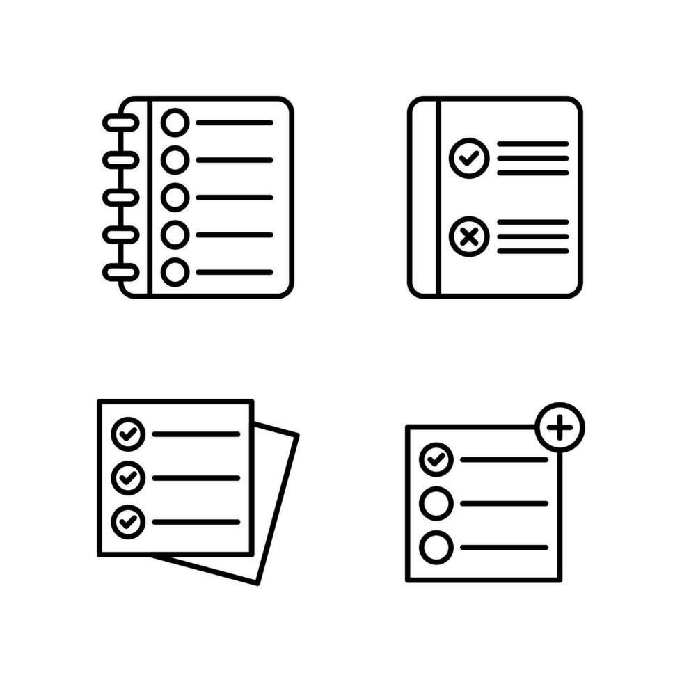 Vector icon clipboard. Task line icon symbol vector illustration