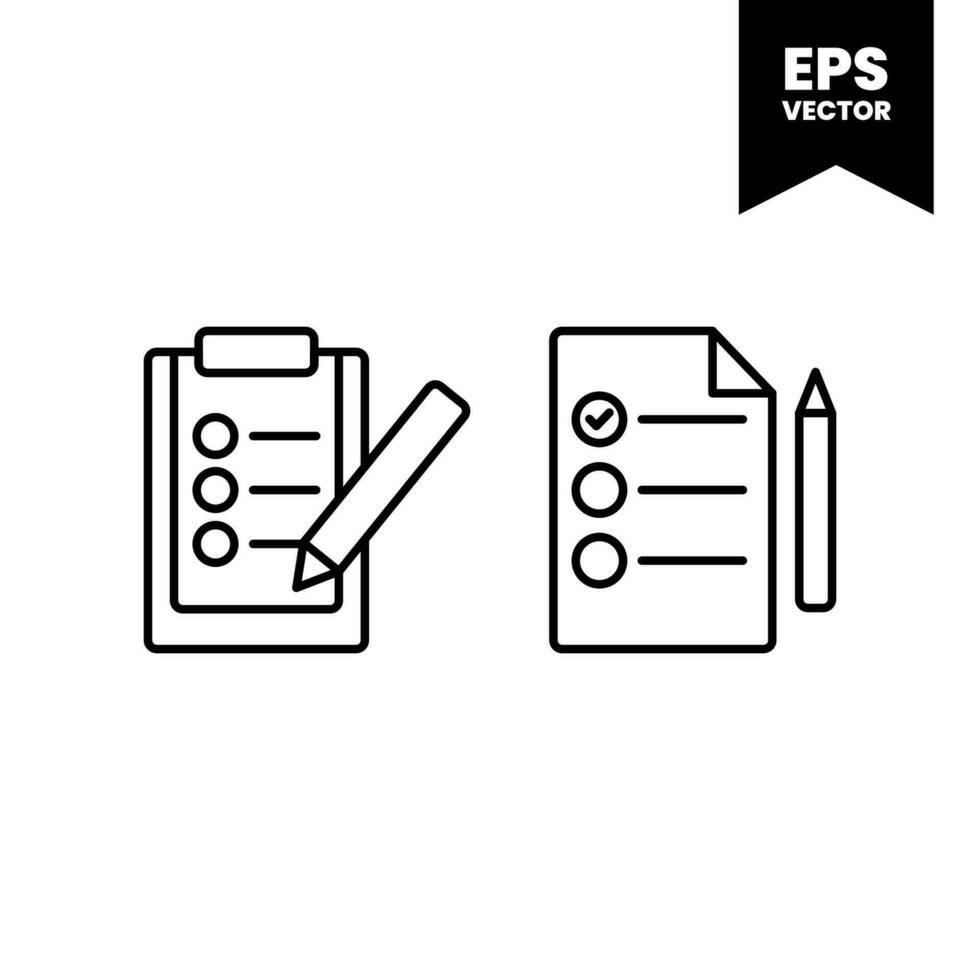 Vector icon clipboard. Task line icon symbol vector illustration