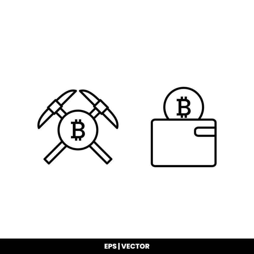 Bitcoin icon payment symbol sign. Cryptocurrency logos. simple vector. vector