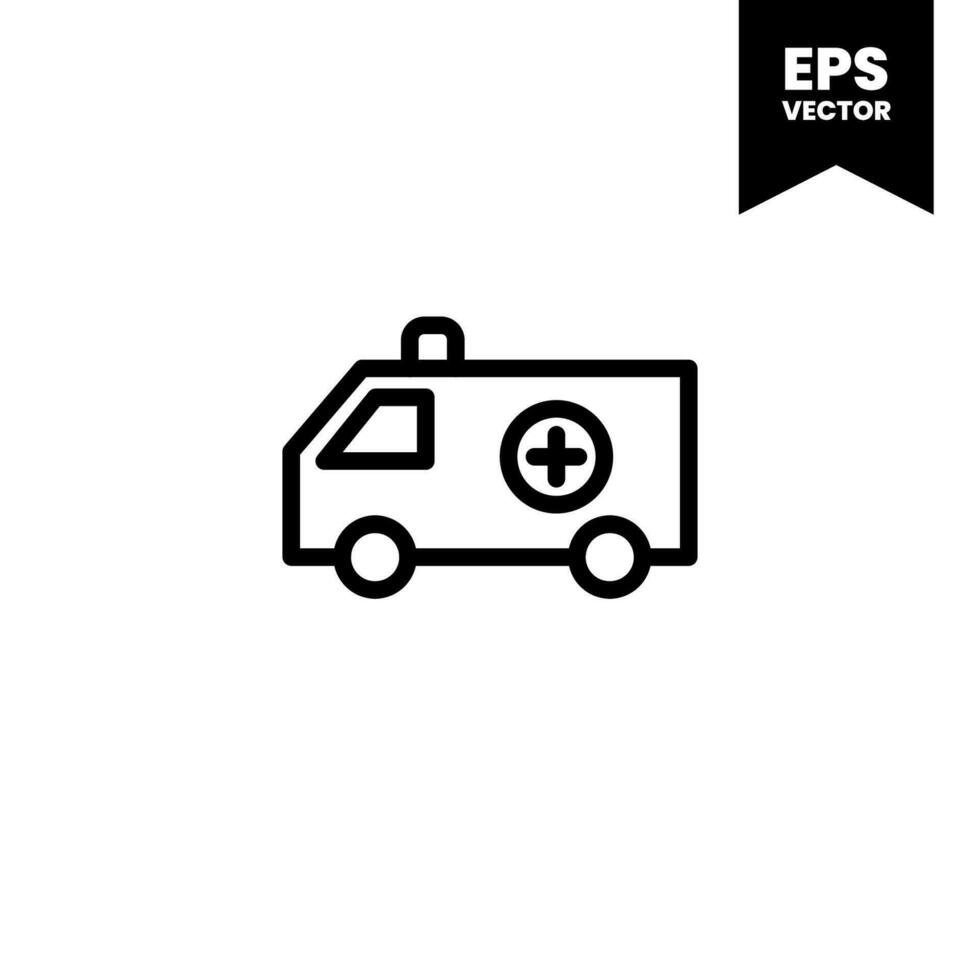 Ambulance icon on white background. vector