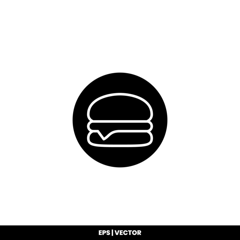 Burger Icon Vector Illustration Logo Template