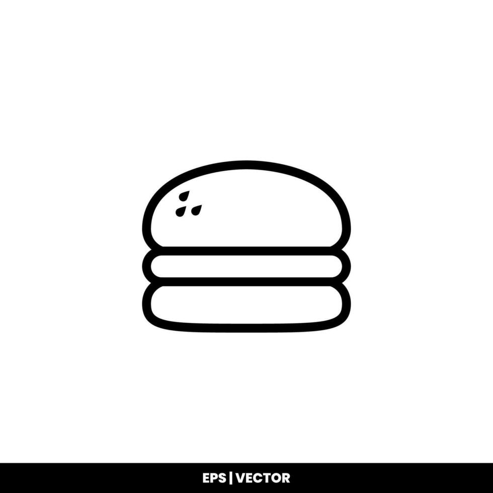 plantilla de logotipo de ilustración de vector de icono de hamburguesa