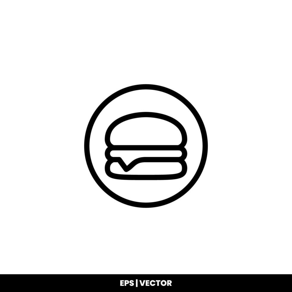 Burger Icon Vector Illustration Logo Template