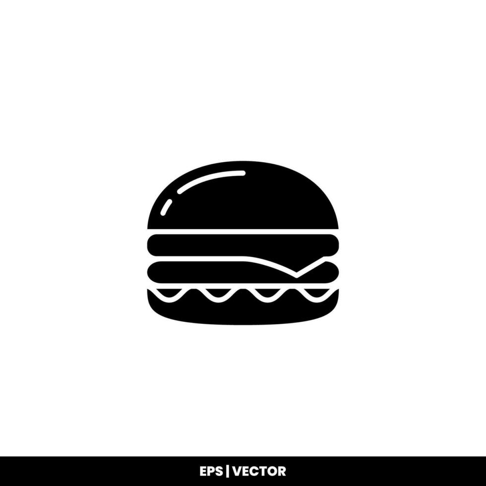 plantilla de logotipo de ilustración de vector de icono de hamburguesa