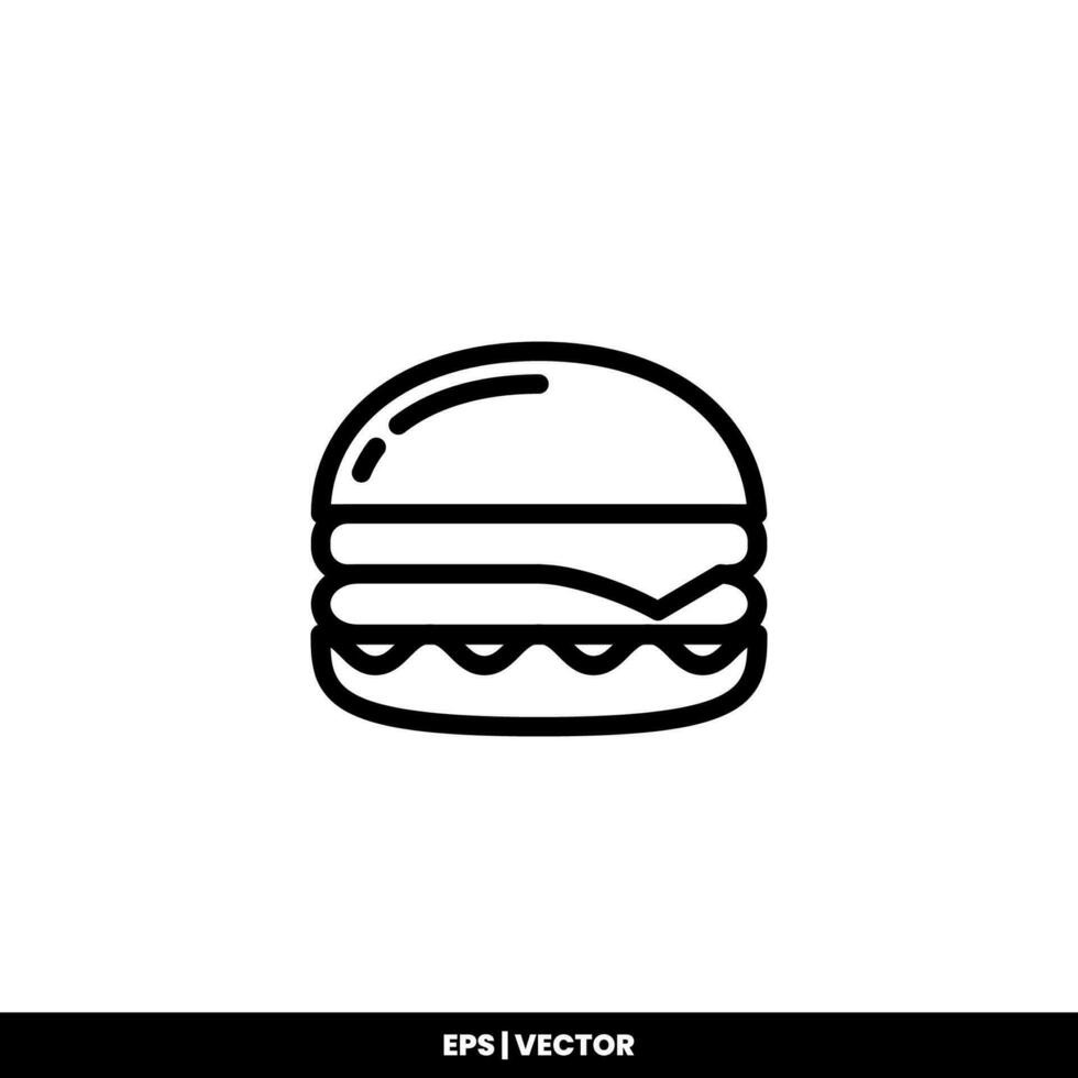 Burger Icon Vector Illustration Logo Template