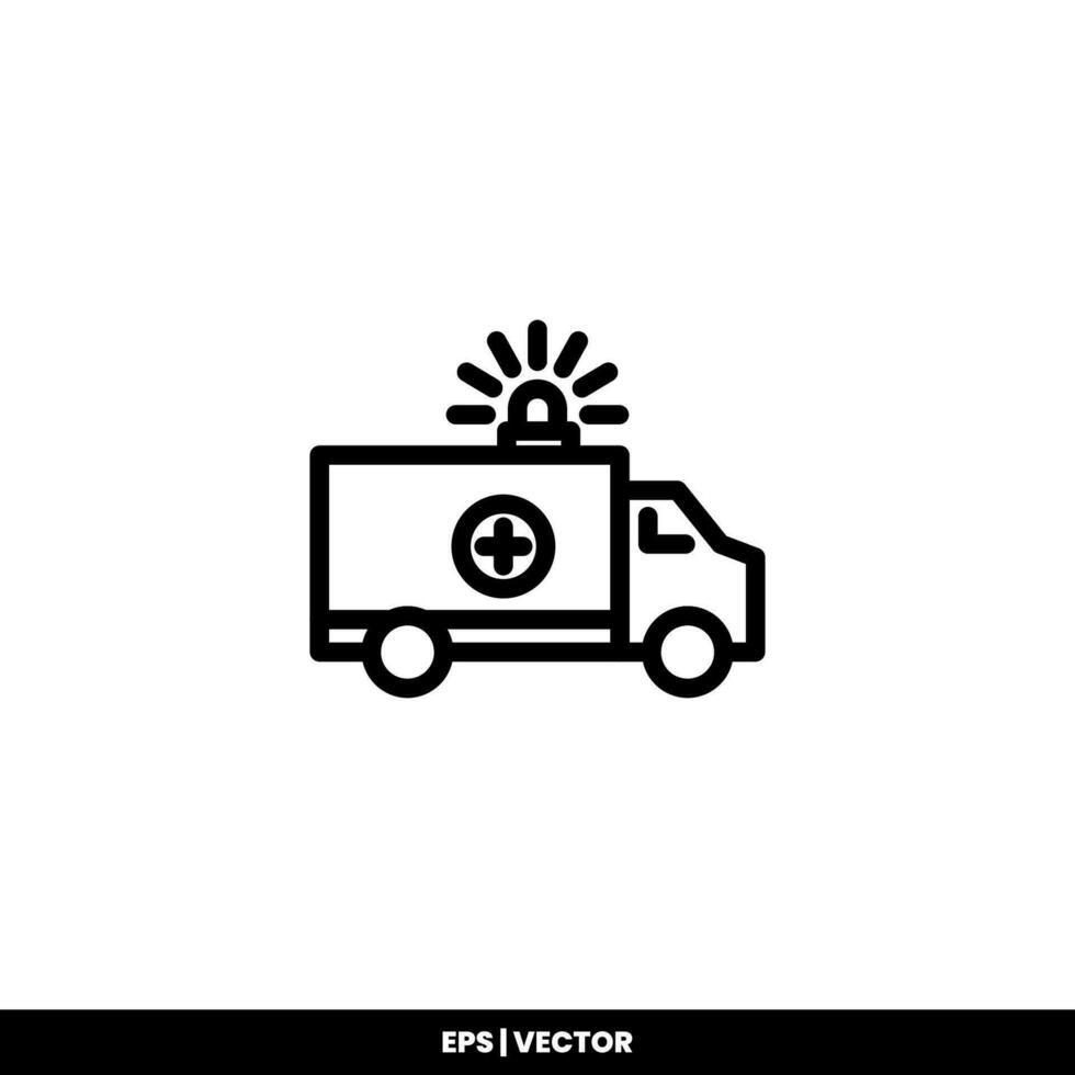 icono de ambulancia sobre fondo blanco. vector